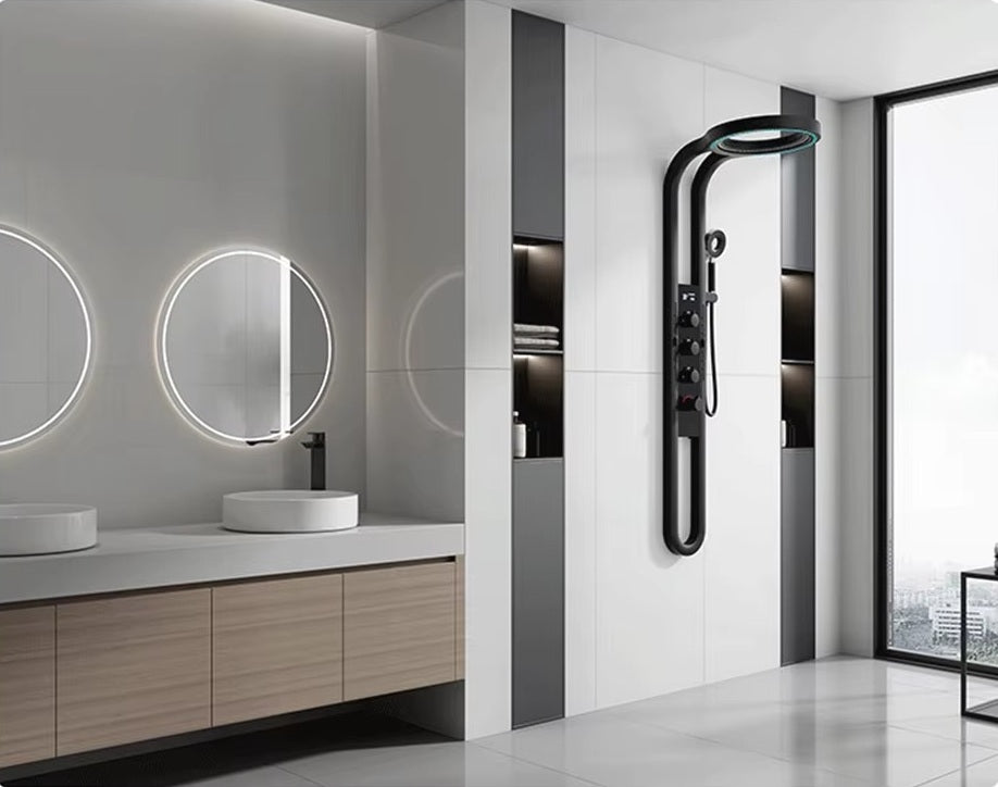 Chuveiro Coluna de Banho Digital Inteligente com Hidromassagem e LED Premium