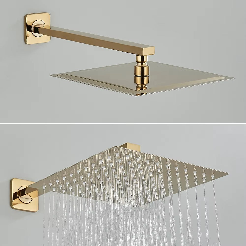 Chuveiro de Parede Ouro Escovado Monocomando Ducha Quadrada – Victoria Palais 2
