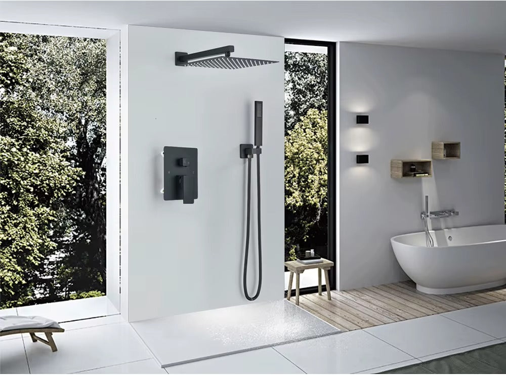 Chuveiro de Parede Preto Monocomando Ducha Quadrada – Victoria Palais