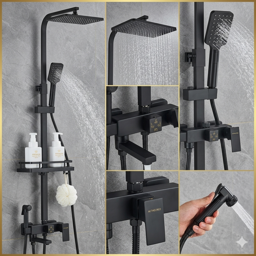 Chuveiro Avalon Ducha de Parede Multifuncional – Highlight - Preto 2