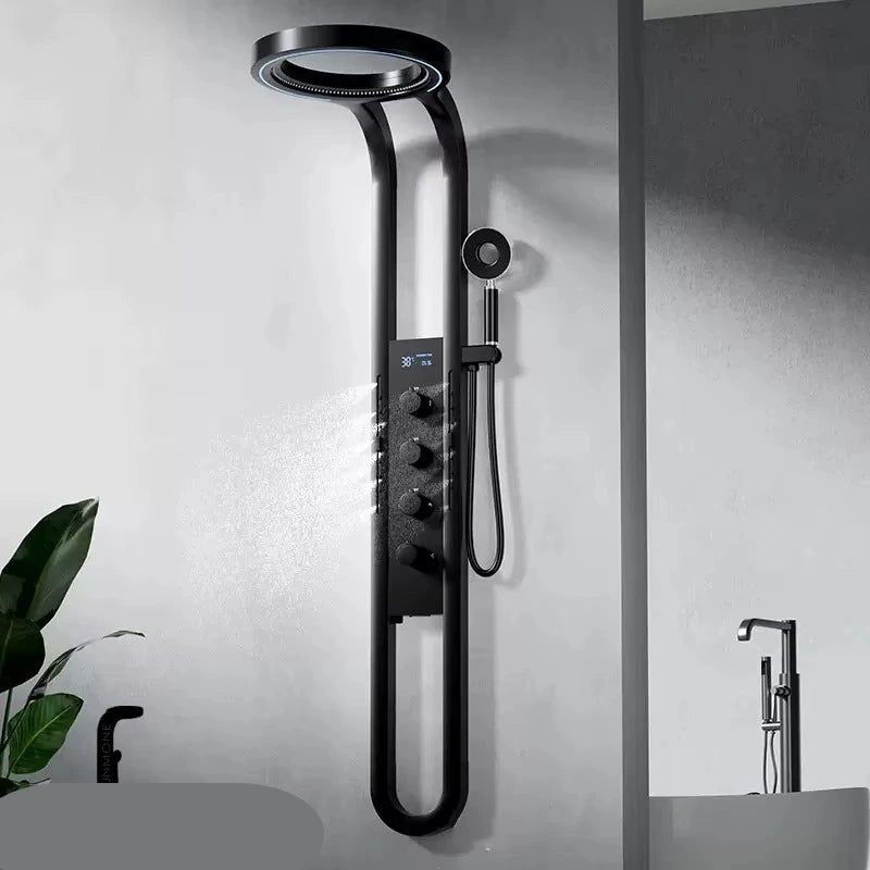 Chuveiro Coluna de Banho Digital Inteligente com Hidromassagem e LED Premium