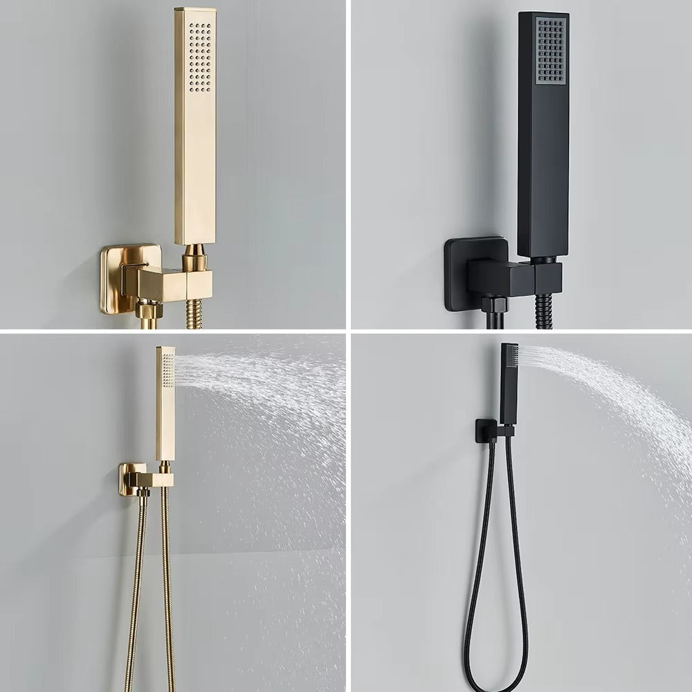 Chuveiro Embutido de Teto Lumière Cascata LED com Controle – Royale - Ouro Escovado 6