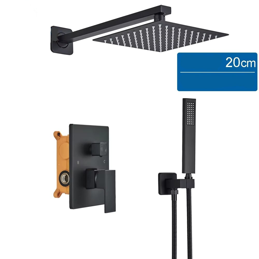 Chuveiro de Parede Preto Monocomando Ducha Quadrada – Victoria Palais