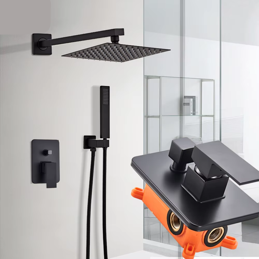 Chuveiro de Parede Preto Monocomando Ducha Quadrada – Victoria Palais