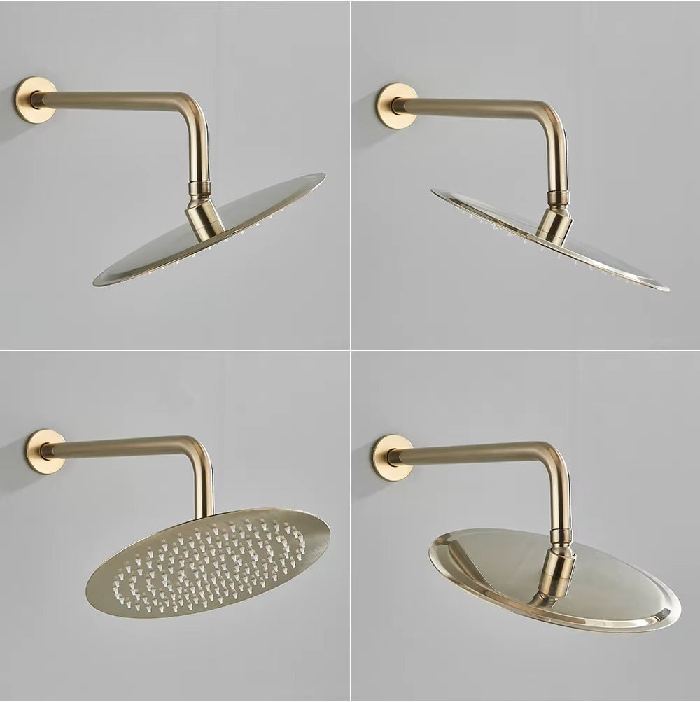 Chuveiro de Parede Ouro Escovado Design Ducha Circular – Aura Maison