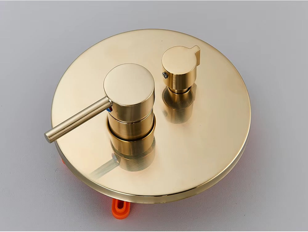 Chuveiro de Teto Ouro Escovado Design Ducha Circular – Aura Maison