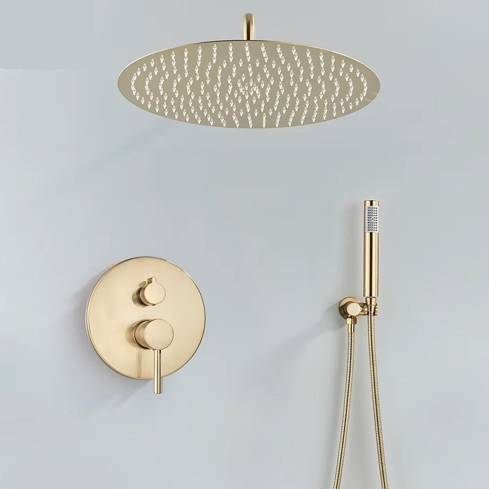 Chuveiro de Teto Ouro Escovado Design Ducha Circular – Aura Maison
