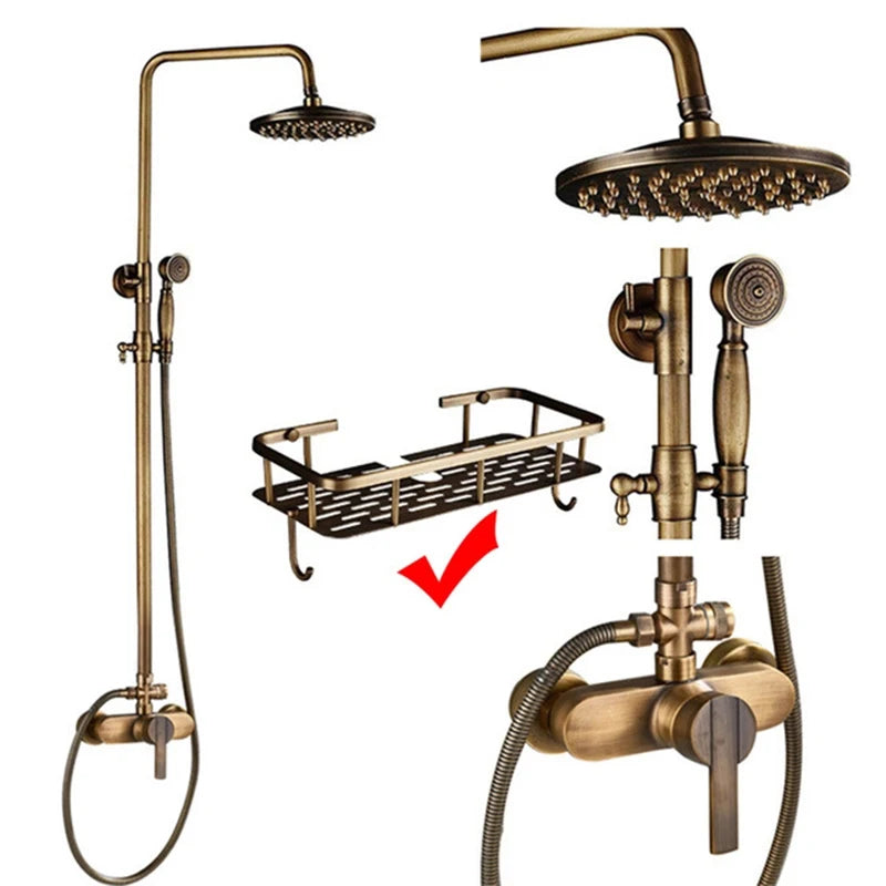 Chuveiro Ouro Mate Bronze Escovado Coluna de Banho - Vintage