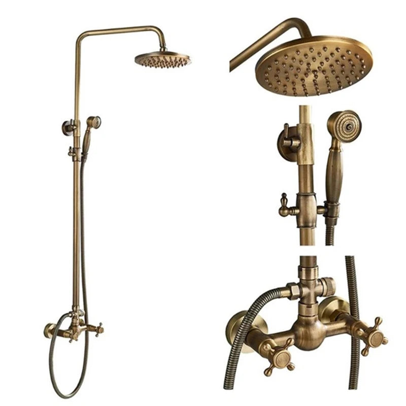 Chuveiro Ouro Mate Bronze Escovado Coluna de Banho - Vintage