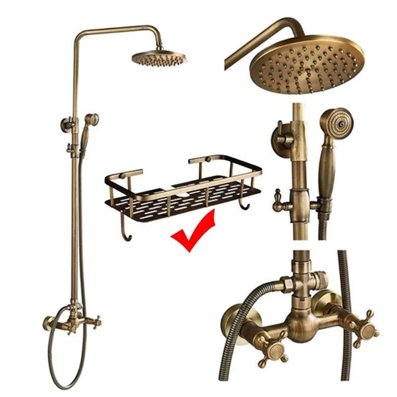 Chuveiro Ouro Mate Bronze Escovado Coluna de Banho - Vintage